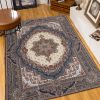 Area Rug 8x10 Vintage Bohemia Large Persian Non-slip Washable Rug For Living Room Kitchen Bedroom Living Room Flower Design Reddish Brown - as Pic