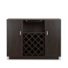Espresso 2-Door Wine Cabinet with Stemware Rack - as Pic