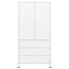 Industrial Wardrobe White 35.4"x19.7"x70.9" Metal - White