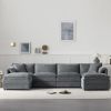 136" Chenille Modular Sectional Sofa with Deep and Wide Seat,U Shaped Cloud Couch Set with Double Cushions,6 Seat Sofa with Movable Ottomans,3 Colors