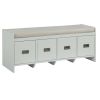 Beige and White Bench with Storage - as Pic