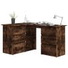 Corner Desk Smoked Oak 57.1"x39.4"x29.9" Engineered Wood - Brown