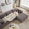 Modern Chenille Upholstered Sectional Sofa Couch Set,Modular 108" L Shaped Sectional Living Room Sofa Set With 6 Pillows(Right Chaise)