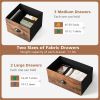 Dresser Organizer with 5 Drawers and Wooden Top - Rustic Brown