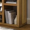 Open Wooden Open Shelf Bookcase, Freestanding Display Storage Cabinet with 7 Cube Storage Spaces, Floor Standing Bookshelf