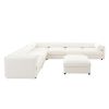 Large Modular Sectional Sofa Sectional Couch with Storage Chenille Sectional Sofa for Living Room, White - as Pic