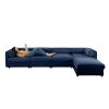 Modular Sectional Sofa with Storage, Cylindrical Backrest and Armrests Deep Comfortable Seating,Durable and Supportive, Blue - as Pic