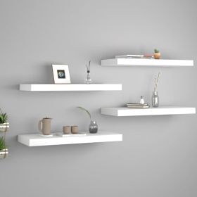 Floating Wall Shelves 4 pcs White 23.6"x9.3"x1.5" MDF - White