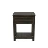 Drawer Nightstand; Set of 2 - Dark Espresso - Medium Density Fibreboard, Laminate, Wood Composite, Metal