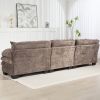 L Shaped Modular Sectional Sofa with Deep Seating Reversible 3-seat Sleeper Couch-Gray - as Pic