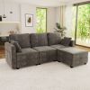 Modular Sectional Sofa Convertible L Shaped Sofa Couch Set with Storage for Living Room (Grey)