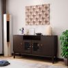 Sideboard Buffet Console Table, Media Cabinet with Adjustable Shelves - as Pic