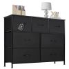Desser For Bedroom With 7 Fabric Drawers Organizer Storage Closet Chest Clothes For Living Room Display Cabinet Of Furniture - Black