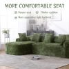 COOLMORE Boucle Sofa 3 Seater for Living Room Oversized Comfy Sofa L-Shape Sofa Couch (Green)