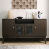 Sideboard Buffet Console Table, Media Cabinet with Adjustable Shelves - as Pic