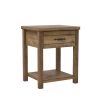 Drawer Nightstand; Set of 2 - Knotty Oak - Medium Density Fibreboard, Laminate, Wood Composite, Metal