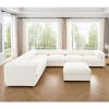 Large Modular Sectional Sofa Sectional Couch with Storage Chenille Sectional Sofa for Living Room, White - as Pic