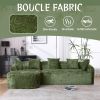 COOLMORE Boucle Sofa 3 Seater for Living Room Oversized Comfy Sofa L-Shape Sofa Couch (Green)