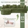 COOLMORE Boucle Sofa 3 Seater for Living Room Oversized Comfy Sofa L-Shape Sofa Couch (Green)