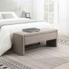 Modern Bed End Bench with Storage,Upholstered Large Foot Rest Stool, Comfy Window Vanity Bench Grey Brown - as Pic