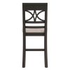 6-Piece Wood Counter Height Dining Table Set with Storage Shelf;  Kitchen Table Set with Bench and 4 Chairs; Rustic Style - Espresso