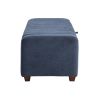 Contemporary Upholstered Bench with Internal Storage 1pc Durable Plywood Frame Blue Boucle - as Pic