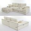 99*69" Modular Sectional Living Room Sofa Set, Modern Minimalist Style Couch, Upholstered Sleeper Sofa, White