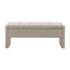 Modern Bed End Bench with Storage,Upholstered Large Foot Rest Stool, Comfy Window Vanity Bench Grey Brown - as Pic