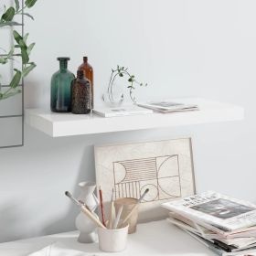 Floating Wall Shelf High Gloss White 23.6"x9.3"x1.5" MDF - White