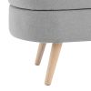 Grey Oval Ottoman Storage Bench