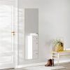 Floor Standing Mirror, Wall Mirror with Stand Aluminum Alloy Thin Frame,16''*59'',Gold-rect - as Pic