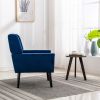 Modern Soft Velvet Material Ergonomics Accent Chair Living Room Chair Bedroom Chair Home Chair With Black Legs For Indoor Home - Blue