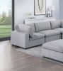 Dark Gray Color 6pc Modular Sectional Set Corduroy Upholstery Couch 3x Corner wedge 2x Armless Chairs 1x Ottoman Living Room Furniture - as Pic