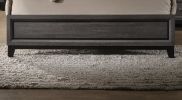 Grey Finish 1pc King Size Panel Bed Beautiful Wooden Bedroom Furniture Box Design Headboard FB Rubber wood Paper veneer - as Pic