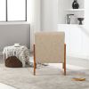 COOLMORE Modern Accent Chair, Solid Wood Padding Lounge Armchairs With One pillow for Living Room, Bedroom, Guest Room (Khaki PU) - as Pic