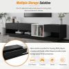 ON-TREND Sleek and Stylish TV Stand with Perfect Storage Solution, Two-tone Media Console for TVs Up to 80'', Black - as Pic