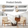 COOLMORE Modern Accent Chair, Solid Wood Padding Lounge Armchairs With One pillow for Living Room, Bedroom, Guest Room (Khaki PU) - as Pic