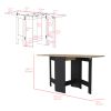Folding Dining Table Evart, Living Room, Black / Macadamia - Black / Macadamia
