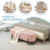COOLMORE Storage Ottoman,Bedroom End Bench,Upholstered Fabric Storage Ottoman with Safety Hinge (Pink) - as Pic