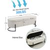 COOLMORE Storage Ottoman,Bedroom End Bench,Upholstered Fabric Storage Ottoman with Safety Hinge, Entryway Padded Footstool, Ottoman Bench Beige