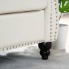 84.65" Rolled Arm Chesterfield 3 Seater Sofa. - White