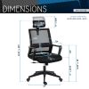 Techni Mobili Ergonomic Office Chair with Lumbar Support and Adjustable Headrest - as Pic