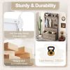 Hall Tree with Storage Bench, Entryway Bench with Drawer and 5 Hooks, Coat Rack with Display Shelf for Hallway Entryways, Oak - as Pic