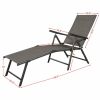 Set of 2 Adjustable Chaise Lounge Chair with 5 Reclining Positions - as show