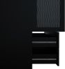 Wooden Armoire Wardrobe Closet with 3 Doors Hanging Rods 4 Drawers Shelves Large Capacity, Black 47.24" W x 19.69" D x 70.87 "H