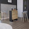 Folding Dining Table Evart, Living Room, Black / Macadamia - Black / Macadamia