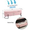COOLMORE Storage Ottoman,Bedroom End Bench,Upholstered Fabric Storage Ottoman with Safety Hinge (Pink) - as Pic