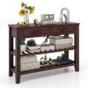 3-tier Console Table with 2 Drawers for Living Room Entryway - as show