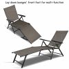 Set of 2 Adjustable Chaise Lounge Chair with 5 Reclining Positions - as show