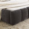 Queen Size Upholstered Bed Frame with Thick Fabric, Chenille Fabric Grounded Queen Size Platform Bed with Headboard.Dark Grey(68''*86.5''*23.5'')